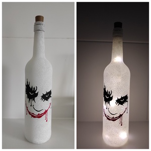 Joker palacklámpás , hangulatlámpa, Otthon & Életmód, Lámpa, Hangulatlámpa, Újrahasznosított alapanyagból készült termékek, Festett tárgyak, MESKA