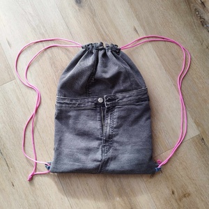 Gymbag hátizsák - drawstring bag, Táska & Tok, Hátizsák, Roll top hátizsák, Újrahasznosított alapanyagból készült termékek, MESKA
