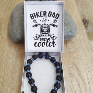 Biker dad motoros karkötő díszdobozban, Ékszer, Karkötő, Karkötő medállal, Ékszerkészítés, MESKA