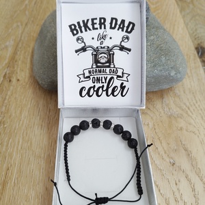 Biker dad motoros karkötő díszdobozban, Ékszer, Karkötő, Karkötő medállal, Ékszerkészítés, MESKA