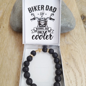 Biker dad motoros karkötő díszdobozban, Ékszer, Karkötő, Karkötő medállal, Ékszerkészítés, MESKA