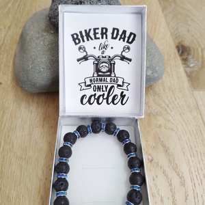 Biker dad motoros karkötő díszdobozban, Ékszer, Karkötő, Karkötő medállal, Ékszerkészítés, MESKA