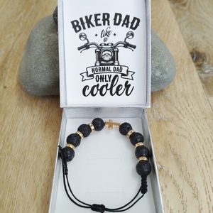 Biker dad motoros karkötő díszdobozban, Ékszer, Karkötő, Karkötő medállal, Ékszerkészítés, MESKA