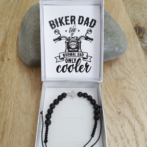 Biker dad motoros karkötő díszdobozban, Ékszer, Karkötő, Karkötő medállal, Ékszerkészítés, MESKA