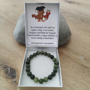 Burmai jade ballagási ásvány karkötő díszdobozban, Ékszer, Karkötő, Ásványkarkötő, Ékszerkészítés, MESKA