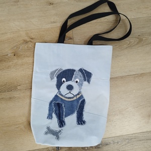 Bulldog  mopsz válltáska / vállszatyor farmerből shopper, Táska & Tok, Bevásárlás & Shopper táska, Shopper, textiltáska, szatyor, Varrás, MESKA