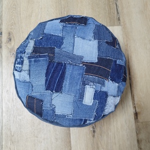 Nagyméretű farmerből készült jógapárna - meditációs ülőpárna - játék & sport - sport és kikapcsolódás - jóga, pilates, torna - jógapárna - Meska.hu