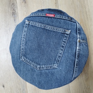 Nagyméretű farmerből készült jógapárna - meditációs ülőpárna - játék & sport - sport és kikapcsolódás - jóga, pilates, torna - jógapárna - Meska.hu