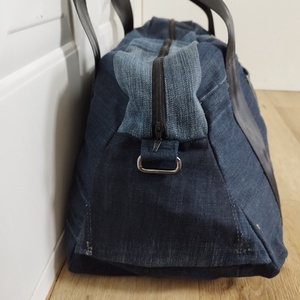 Nagyméretű sporttáska farmerből - táska & tok - edzőtáskák - sporttáska - Meska.hu