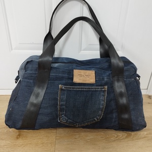 Nagyméretű sporttáska farmerből - táska & tok - edzőtáskák - sporttáska - Meska.hu