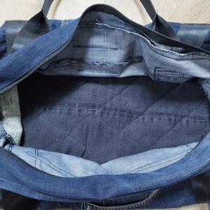 Nagyméretű sporttáska farmerből - táska & tok - edzőtáskák - sporttáska - Meska.hu