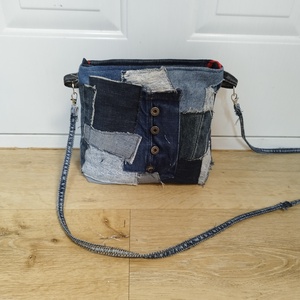 Női farmer válltáska - patchwork - táska & tok - kézitáska & válltáska - vállon átvethető táska - Meska.hu