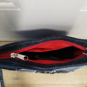 Női farmer válltáska - patchwork - táska & tok - kézitáska & válltáska - vállon átvethető táska - Meska.hu