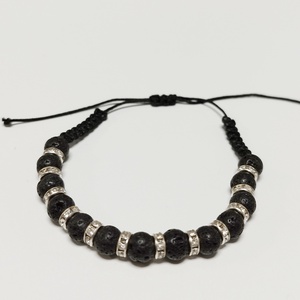 Fekete csillogás - lávakő karkötő - Meska.hu