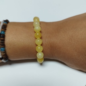 Sárga jáde karkötő, Ékszer, Karkötő, Karkötő medállal, Ékszerkészítés, MESKA