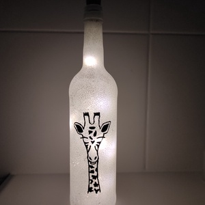 Zsiráfos palacklámpás más mintával is, hangulatlámpa, Otthon & Életmód, Lámpa, Hangulatlámpa, Festett tárgyak, Újrahasznosított alapanyagból készült termékek, MESKA
