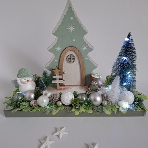 Karácsonyi asztaldísz zöld - karácsony - adventi díszek - adventi asztaldísz - Meska.hu