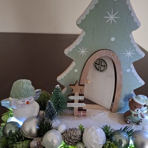 Karácsonyi asztaldísz zöld - karácsony - adventi díszek - adventi asztaldísz - Meska.hu