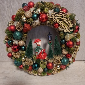 Karácsonyi ajtódísz Elf manóval - karácsony - karácsonyi lakásdekoráció - karácsonyi ajtódíszek - Meska.hu