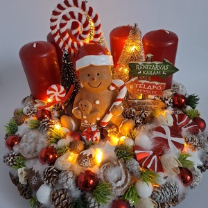 Adventi koszorú mézivel - karácsony - adventi díszek - adventi koszorú - Meska.hu