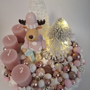 Adventi koszorú pulcsis szarvassal - karácsony - adventi díszek - adventi koszorú - Meska.hu
