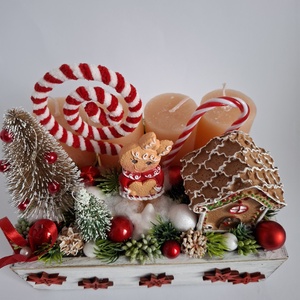 Adventi asztaldísz mézis - karácsony - adventi díszek - adventi asztaldísz - Meska.hu