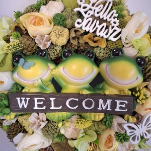 Tavaszi kopogtató welcome - otthon & életmód - dekoráció - ajtó- és ablak dekoráció - ajtódísz & kopogtató - Meska.hu