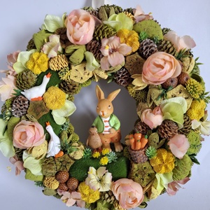 Tavaszi kopogtató libás - ünnepi díszek, dekorációk - húsvéti díszek és dekorációk - húsvéti ajtódísz, kopogtató - Meska.hu