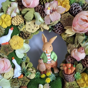 Tavaszi kopogtató libás - ünnepi díszek, dekorációk - húsvéti díszek és dekorációk - húsvéti ajtódísz, kopogtató - Meska.hu