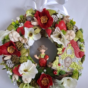 Kopogtató eperkével, Otthon & Életmód, Dekoráció, Ajtó- és ablak dekoráció, Ajtódísz & Kopogtató, , MESKA