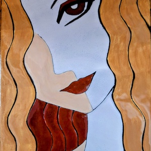 Lány - művészet - festmény - tűzzománc - Meska.hu