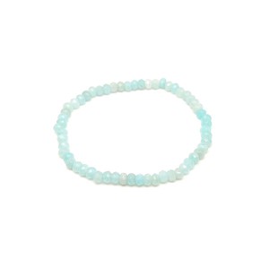 Achát fazettált színezett akvamarin kék korong karkötő 43 mm, Ékszer, Karkötő, Ásványkarkötő, , MESKA