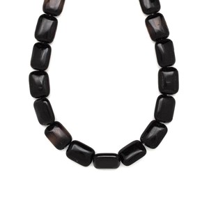 Achát fekete tégla 10x14x5-6mm ékszerkészítő alapanyag (füzér), Kellékek & szerszámok, Ásvány alapanyag, Ásványfüzér, , MESKA