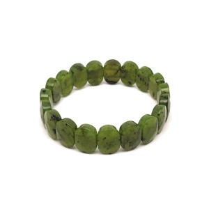 Jáde nefrit fazettált ovális karkötő 14,5x10,5mm, Ékszer, Karkötő, Ásványkarkötő, , MESKA