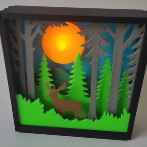 Rétegezett erdei árnyékkép � shadow box � világítós dekoráció - Meska.hu