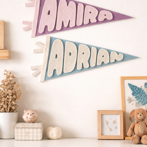 Saját névvel ellátott zászlók, névtábla - baba - mama - babaszoba dekoráció - babanév dekoráció - Meska.hu