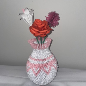 Origami váza virágokkal, Művészet, Más művészeti ág, Mindenmás, MESKA