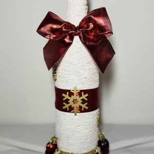 Dekorált palack (tél) - Meska.hu