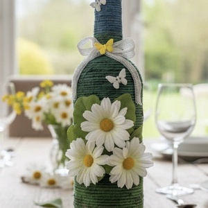 Dekorált palack (tavasz), Otthon & Életmód, Dekoráció, Dísztárgy, Festett tárgyak, Festészet, MESKA