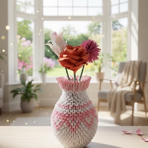 Origami váza virágokkal, Művészet, Más művészeti ág, Mindenmás, MESKA