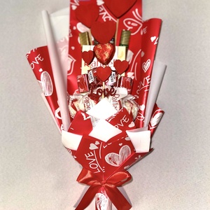 Valentin-napi édességcsokor - élelmiszer - édesség - kézműves csokoládé - Meska.hu