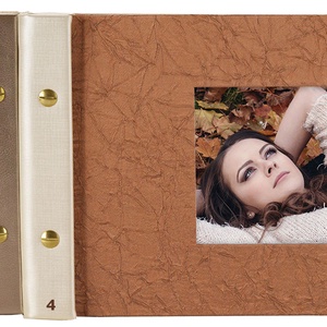 Gyűrt vörösréz FOTÓALBUM ablakos borítóval - otthon & életmód - papír, írószer - album & fotóalbum - Meska.hu