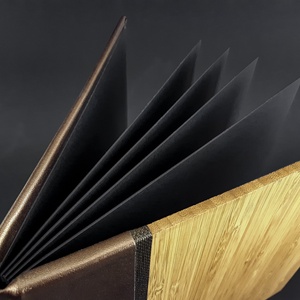 Gravírozható bambusz ALBUM fekete lapokkal, 23x25 cm-es - otthon & lakás - papír írószer - album & fotóalbum - Meska.hu