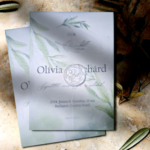 Pausz papíros Esküvői Meghívó, oliva ággal - esküvő - meghívó & kártya - menü - Meska.hu
