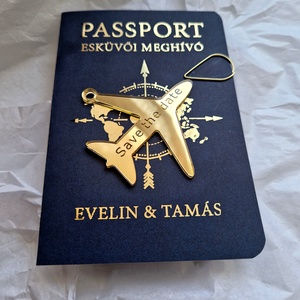Passport esküvői meghívó - Meska.hu