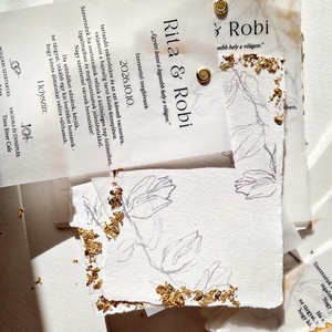 Merített papírra készült Esküvői Meghívó - esküvő - meghívó & kártya - menü - Meska.hu