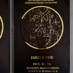 Valentin-napi ajándék, Aranyozott csillagtérkép - Meska.hu