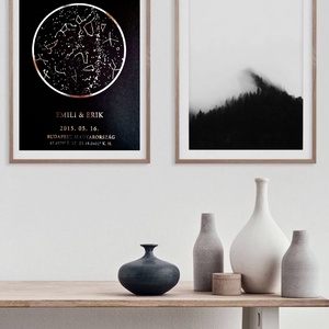 Valentin-napi ajándék, Aranyozott csillagtérkép - otthon & életmód - dekoráció - kép & falikép - poszter - Meska.hu