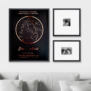 Valentin-napi ajándék, Aranyozott csillagtérkép - otthon & életmód - dekoráció - kép & falikép - poszter - Meska.hu