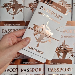 Aranyozott Passport esküvői meghívó - Meska.hu
